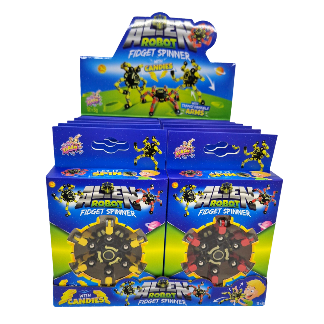 Alien Robot Fidget Spinner with Candys 5g KingCans Sweets Drinks