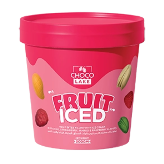 Choco Lake Fruit Bites filled with Ice Cream Pistachio, Strawberry, Mango & Raspberry 200g