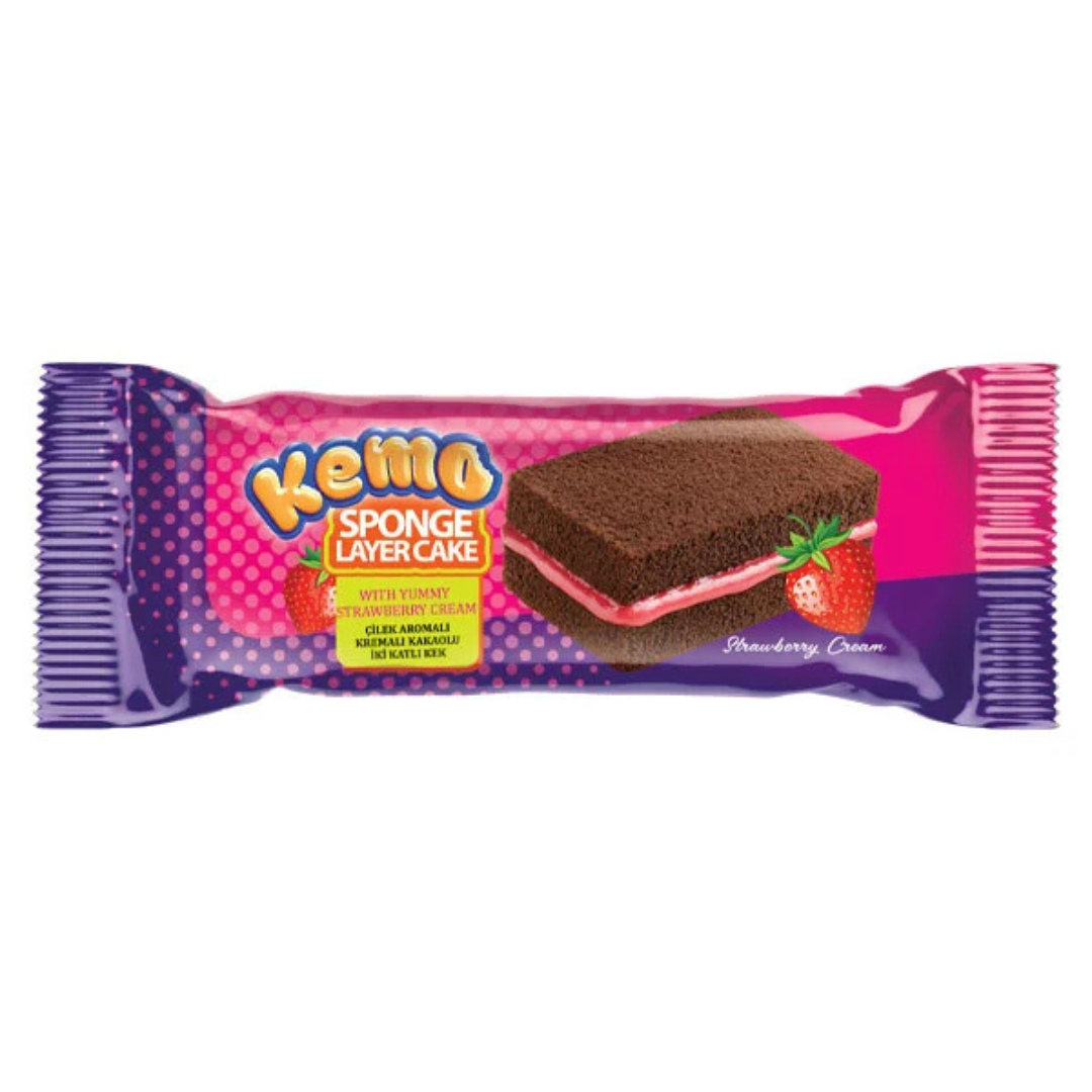 Kemo Sponge Layer Cake - Strawberry Creme 35g