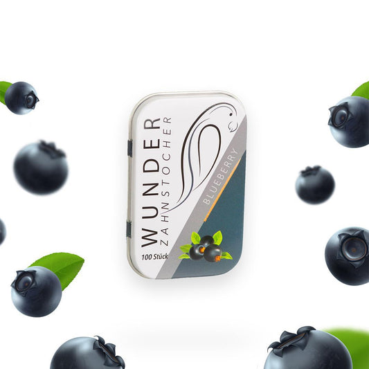 Wunder Zahnstocher Blueberry in Metalldose – 100 aromatisierte Sticks