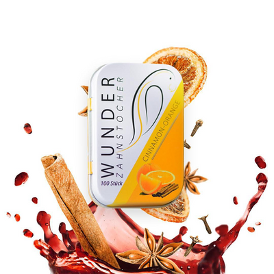 Wunder Zahnstocher Cinnamon Orange in Metalldose – 100 aromatisierte Sticks